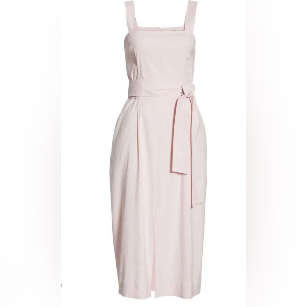 Vince Belted Linen Midi Dress NWT